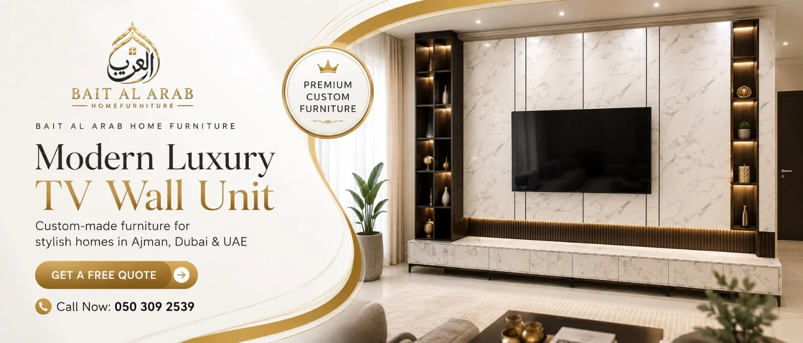 Bait Al Arab Modern Luxury TV Wall Unit